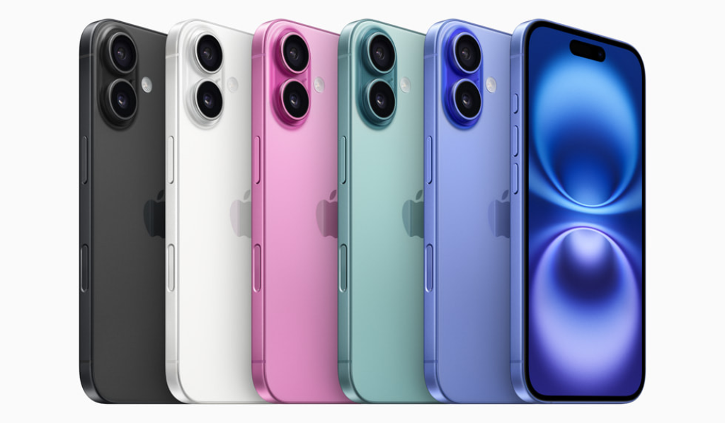 iPhone 16 and iPhone 16 Plus will be available in five bold colors: black, white, pink, teal, and ultramarine.