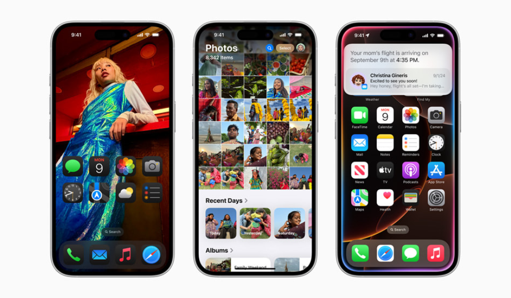 Disponible a partir de hoy, iOS 18 trae nuevas formas de personalizar el iPhone, como un mayor nivel de personalización para la pantalla de inicio y el Centro de Control, el mayor rediseño de la app Fotos hasta ahora y la incorporación de Apple Intelligence.