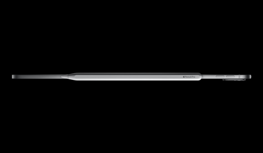 El Apple Pencil Pro se enlaza, se guarda y se carga mediante una nueva interfaz magnética en la parte lateral del iPad Pro. 