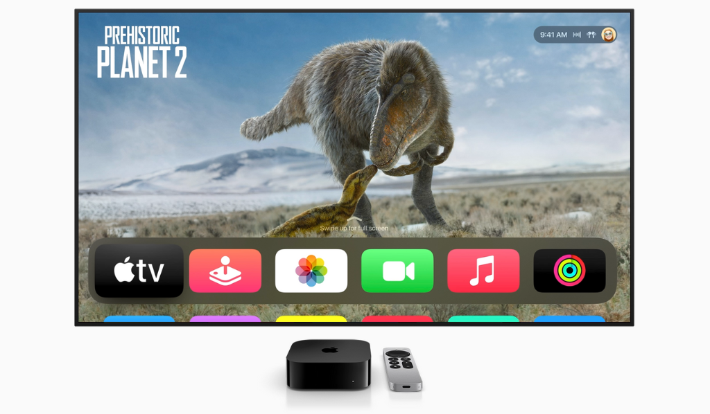 Con el nuevo Centro de Control del Apple TV es más fácil que nunca acceder a la configuración e información más importante, ya que muestra detalles del estado del sistema, como la hora y el perfil activo.